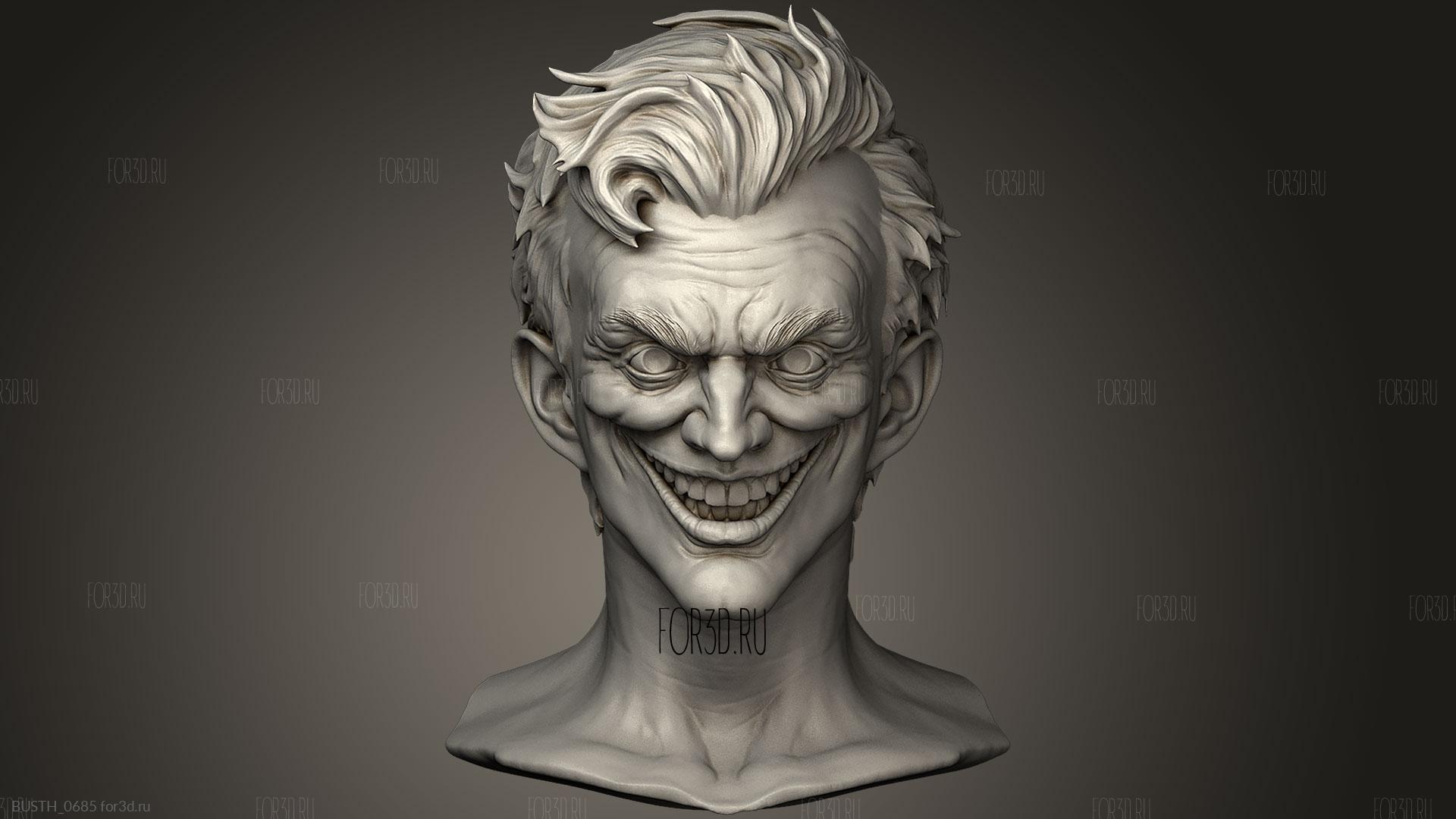 Joker Head | 3d stl model for CNC